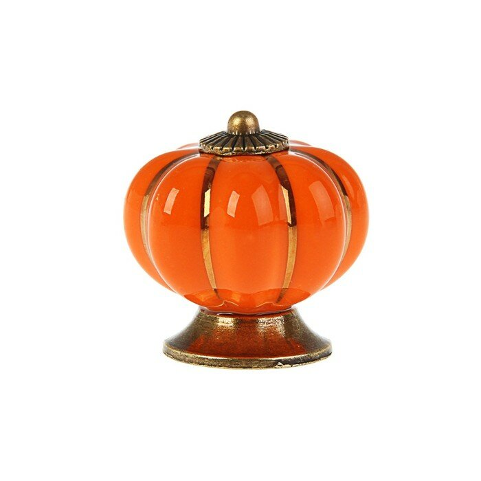 Тундра Ручка-кнопка PEONY Ceramics 001, керамическая, оранжевая - фотография № 3