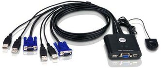 KVM переключатель ATEN CS22U / CS22U-AT, 2-портовый USB, VGA кабельный KVM коммутатор с... ATEN CS22U-AT