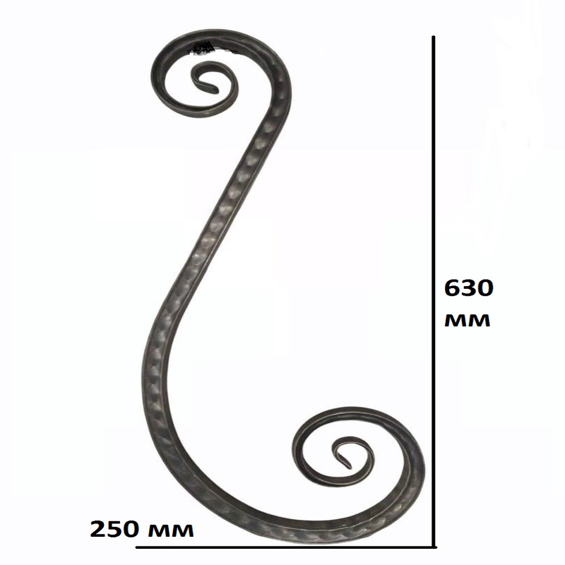 Элемент ковки из металла Волюта 630х250х20 мм, Набор 4 шт - фотография № 3