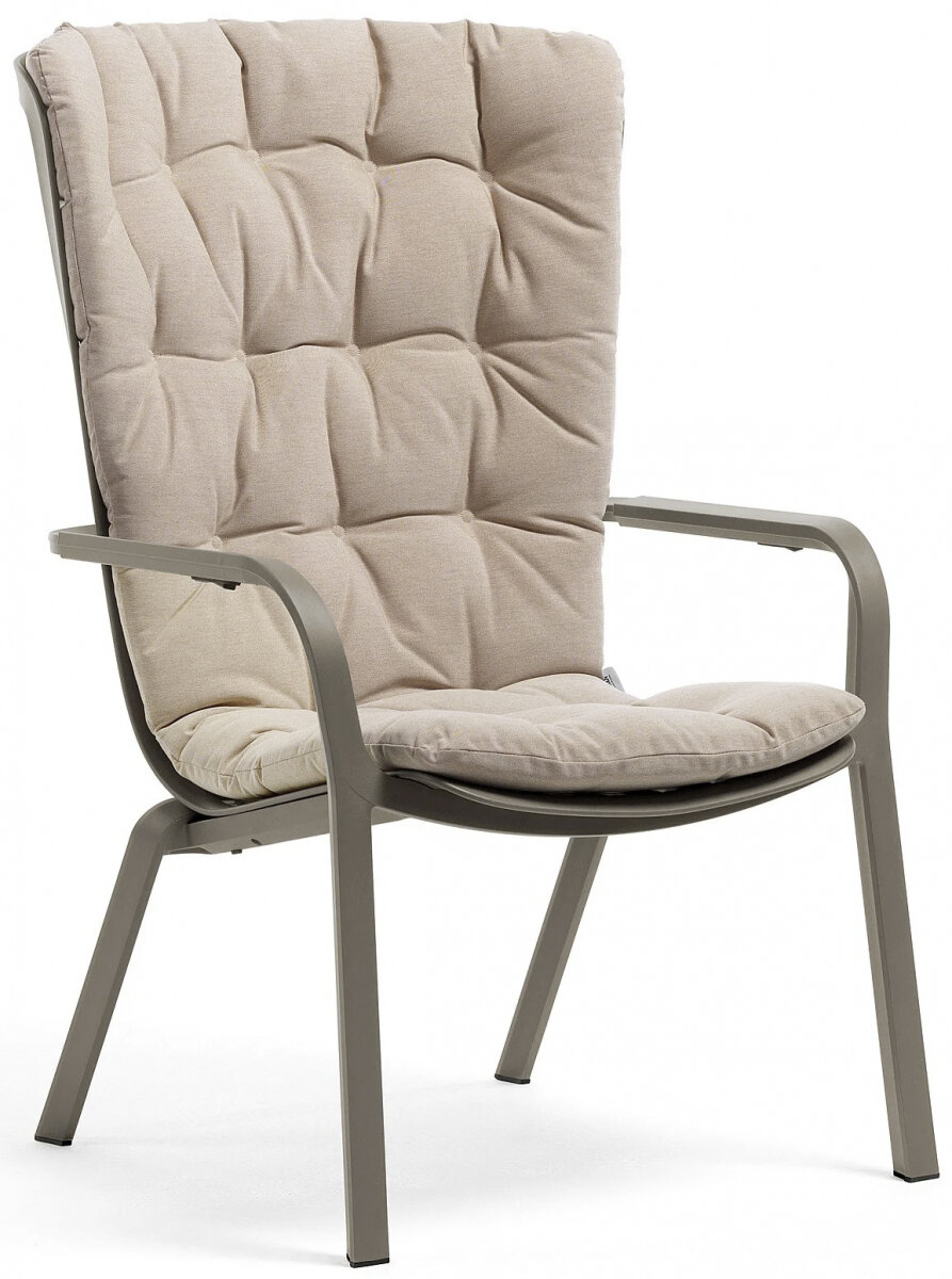 Лаунж-кресло с подушкой Nardi Folio, тортора, бежевый - фотография № 1