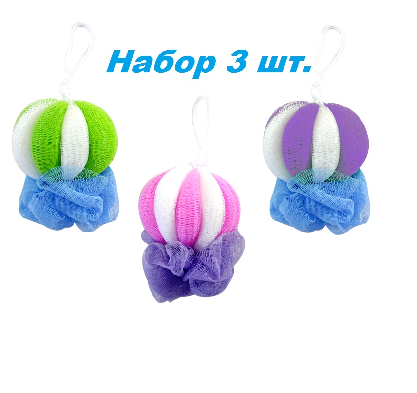 фото Мочалка для тела, нейлон 3 шт.