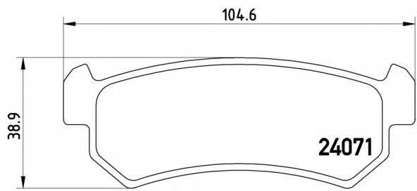 Колодки дисковые задние для daewoo nubira 1.6i/1.8i 03 Brembo P10001