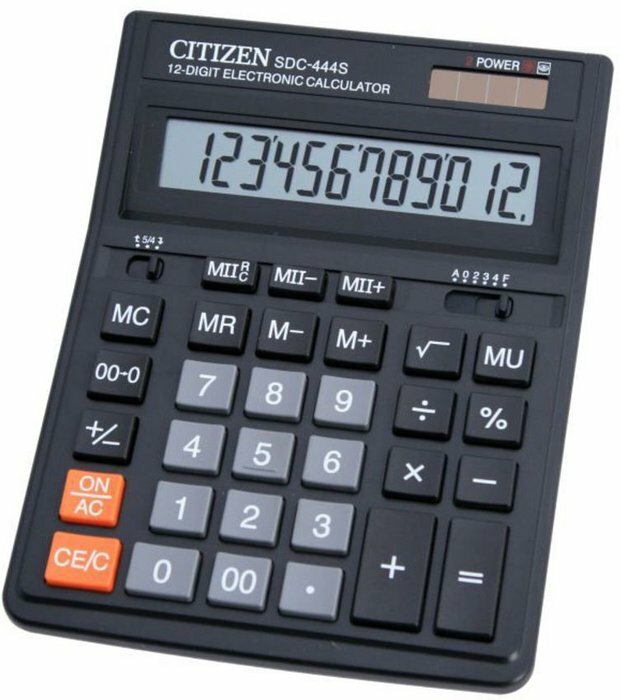 Калькулятор Citizen SDC-444S, черный