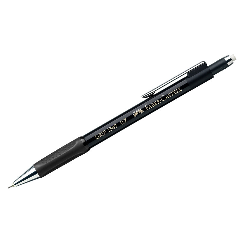 Карандаш механический Faber-Castell "Grip 1347" 0,7мм, B, грип, с ласт., автоподача грифеля, черный