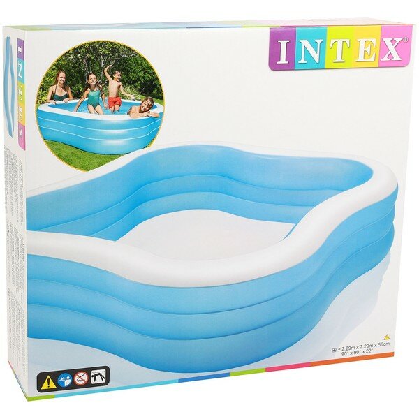 Бассейн надувной 229*229*56 см Beach Wave Swim Intex (57495NP) , 1 шт. - фотография № 3