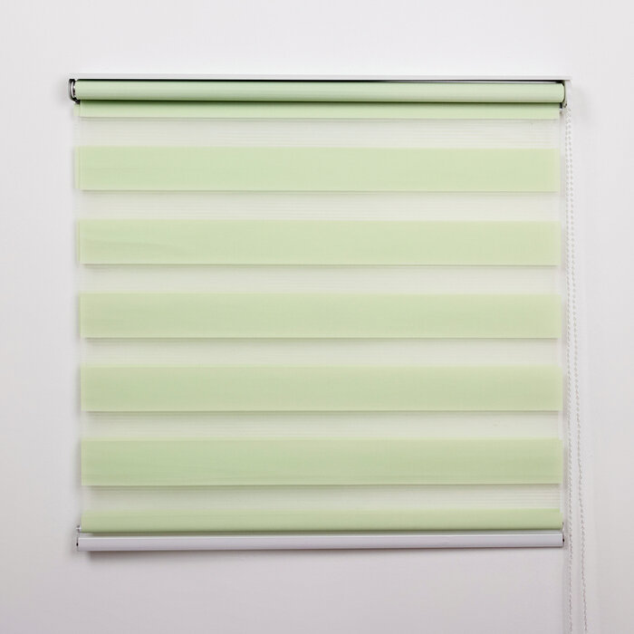 Штора рулонная «День-Ночь», 120×180 см (с учётом креплений 3,5 см), цвет зелёный - фотография № 2