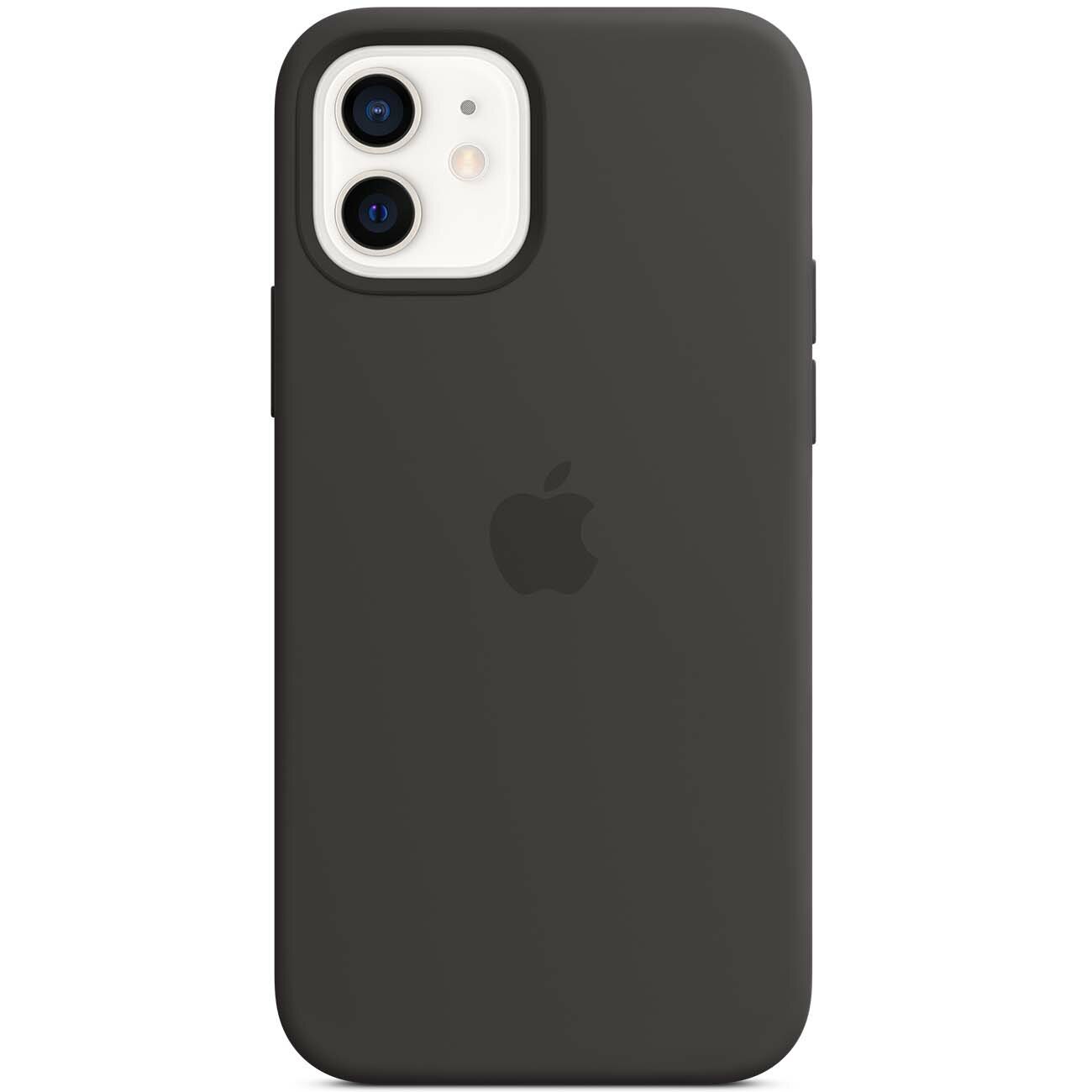 Чехол-крышка Apple MHL73ZE/A для iPhone 12 / 12 Pro, силикон, черный - фото №1