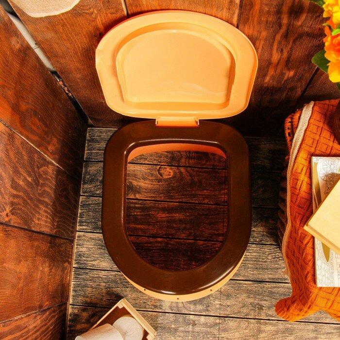 Альтернатива Туалет дачный, h = 36 см, без дна, с отверстиями для крепления к полу, бежевый - фотография № 3