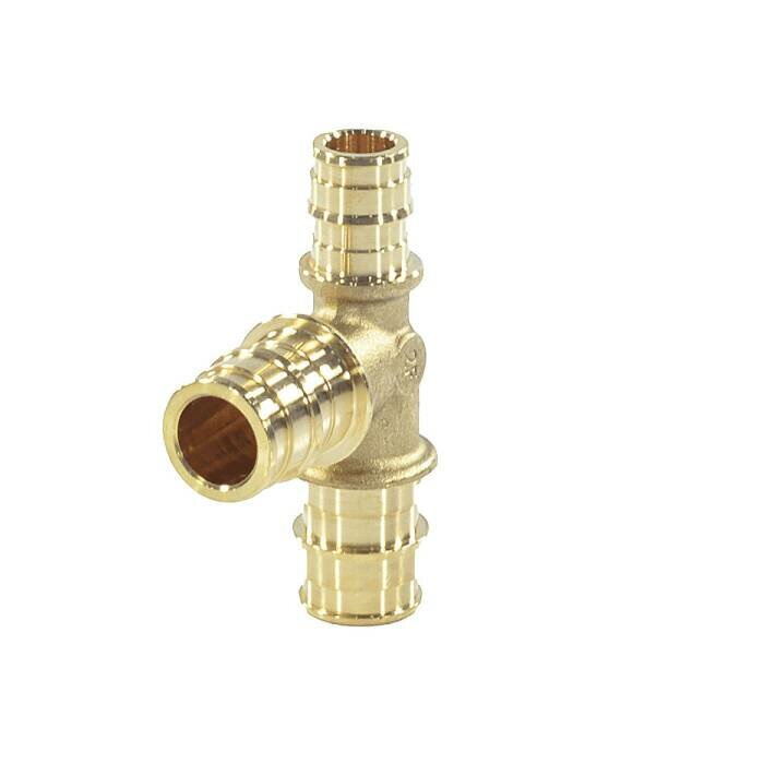 фото Тройник для PE-X труб радиальный латунь Дн 25х25х20 переходной GX151 Giacomini GX151Y027