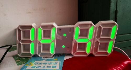 Настенные часы настольные часы LED CLOCK , белые с зеленый светом / календарь, будильник, термометр