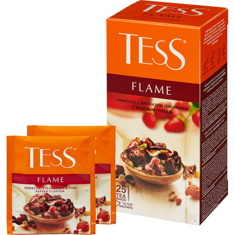 Чай TESS FLAME фруктовы 25пак - фотография № 1