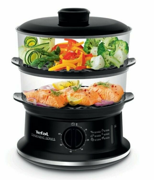 Пароварка электрическая Tefal Convenient VC1401, черный