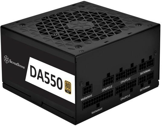 Блок питания 550W Silverstone SST-DA550-G мощность 550 Вт ATX12V 2.4 активный PFC вентилятор 120x120 мм cертификат 80 PLUS Gold отстёгивающиеся кабели