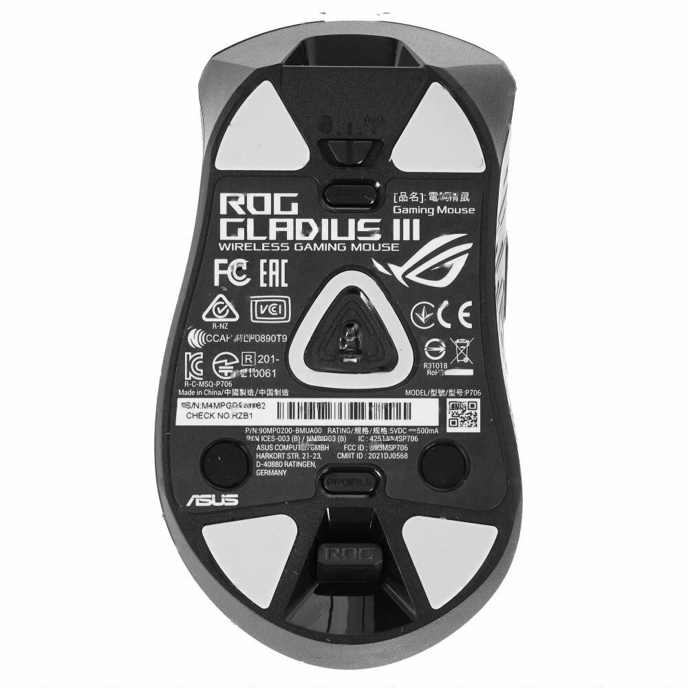 Мышь беспроводная ASUS ROG Gladius III Wireless, 19000dpi, Bluetooth/ Wireless, Черный 90MP0200-BMUA00 - фото №6