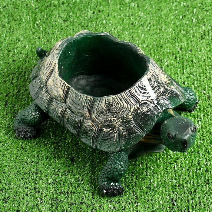 Хорошие сувениры Фигурное кашпо "Черепаха средняя" 22х30х15 см микс - фотография № 2