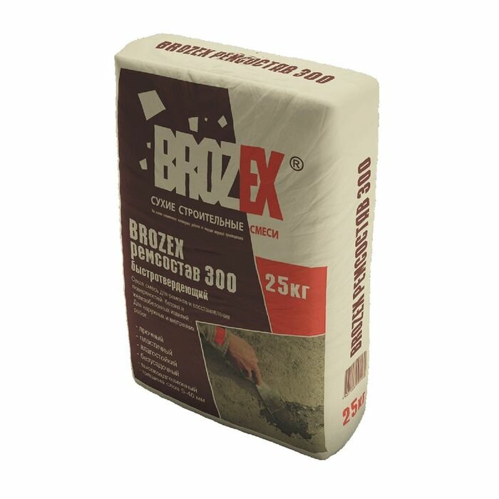 Сухая смесь для ремонта и восстановления бетона и железобетонны[ изделий Brozex "Ремсостав 300", 25 кг (5 шт)