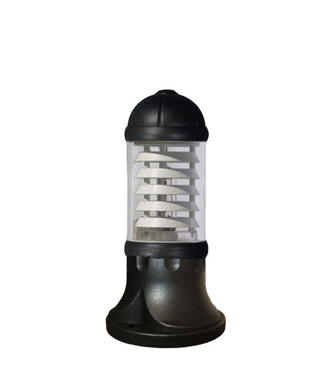 Светильник уличный FUMAGALLI SAURO 500 BLACK CLEAR E27 WHITE RESIN LOUVRE - фотография № 1