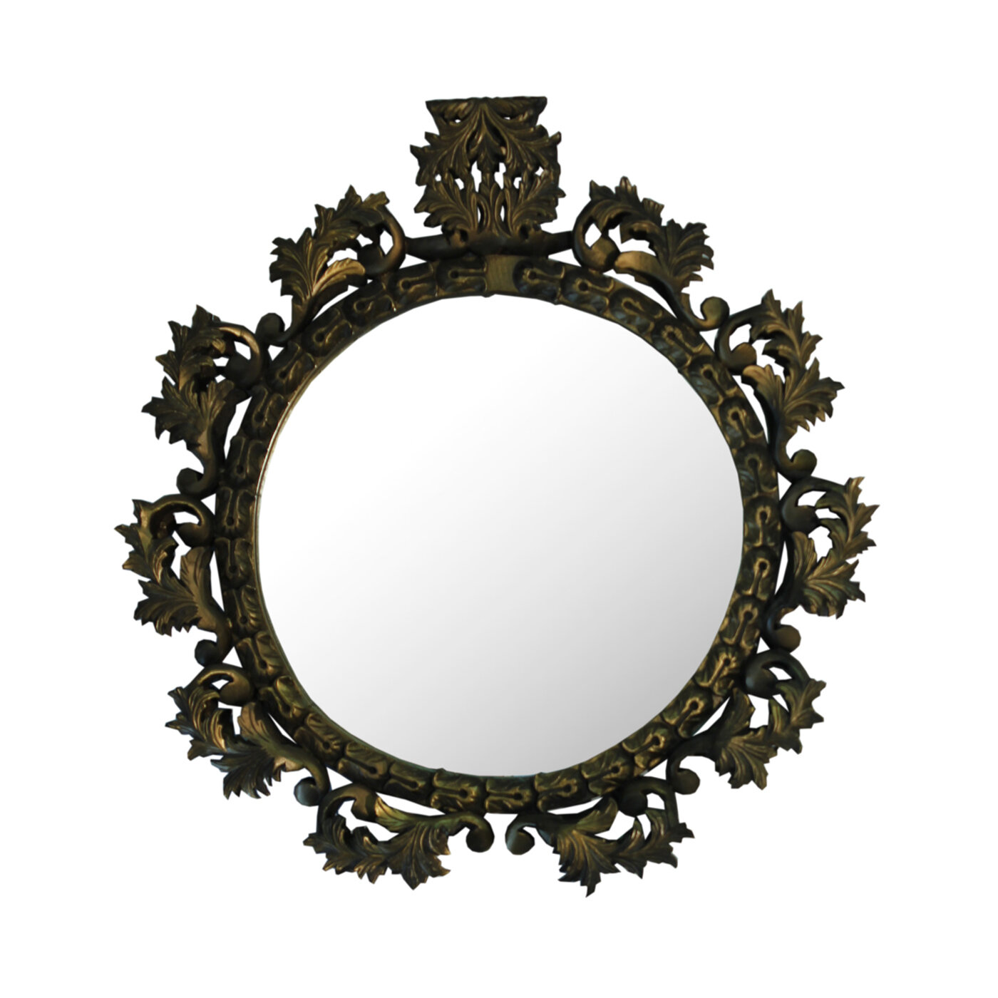 Рама в стиле барокко с круглым венецианским зеркалом