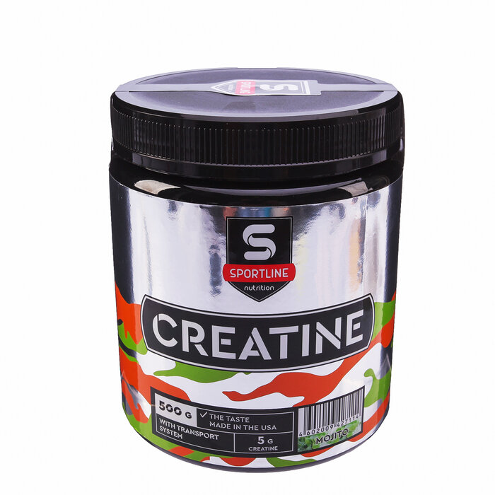 Креатин SportLine Creatine with Transport System, мохито, спортивное питание, 500 г. В наборе 1шт.