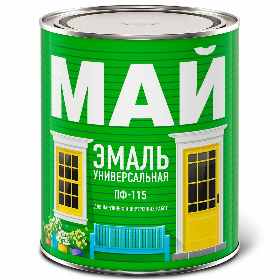 фото Эмаль универсальная ПФ-115 Май красная 0.8 кг 16553