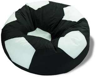 Кресло-мешок Мяч PuffMebel, ткань оксфорд, цвет черно-белый, диаметр 90