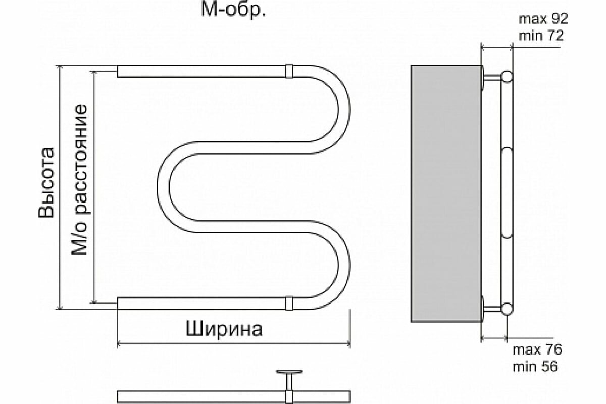 Полотенцесушитель Terminus Эконом М-обр AISI 32x2 600x600 4620768888182 - фотография № 3