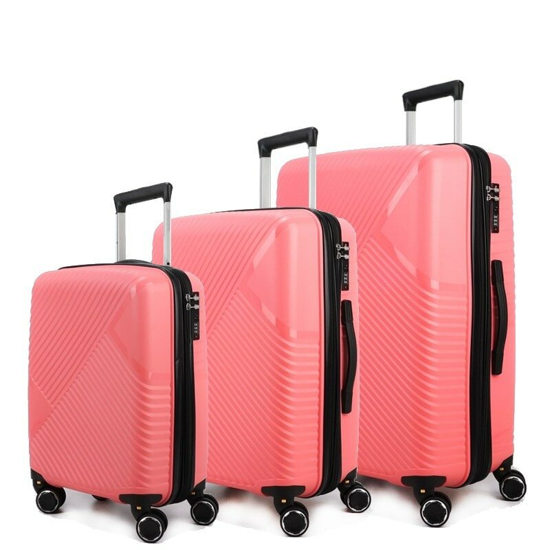 Impreza Delight DLX - Набор чемоданов розового цвета со съемными колесами и расширением