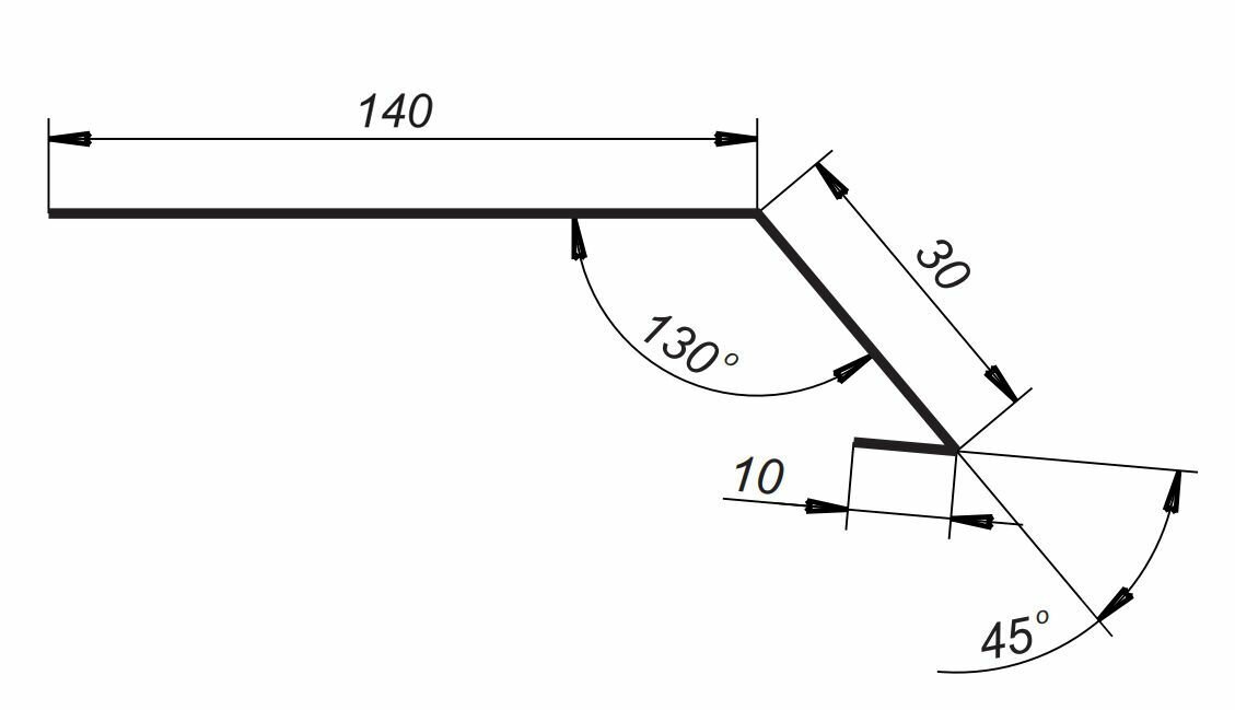 Капельник конденсата 1,25 м (140х30 мм) 5 штук, (RAl 3005) вишневая планка металлическая оцинкованная - фотография № 2