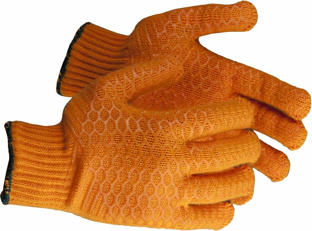 ЗУБР р.S-M, с противоскользящим двусторонним перекрестным покрытием, трикотажные перчатки (11278-S) (11278-S)