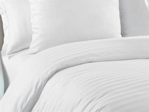Комплект постельного белья страйп-сатин, гостиничное, евро, бордовый - фотография № 6