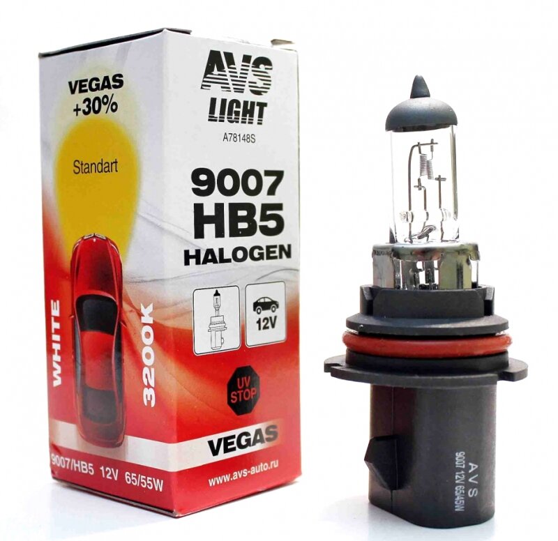 Галогенная лампа AVS Vegas HB5/9007 12 В 65-55 Вт