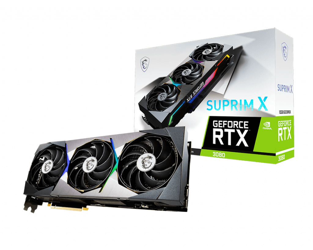 Видеокарта RTX 3080 10240Mb MSI PCI-E 4.0 RTX 3080 SUPRIM X 10G NV RTX3080 10240Mb 320 GDDR6X 1905/19000/HDMIx1/DPx3/