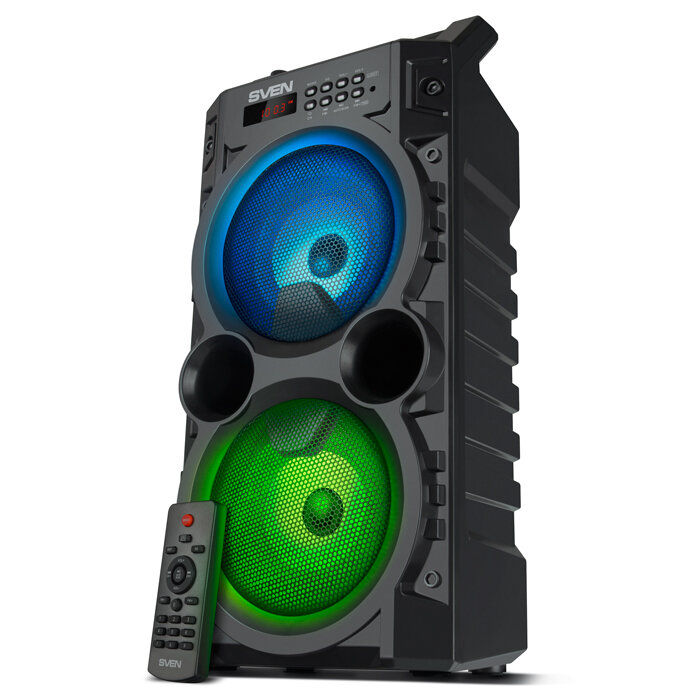 Многофункциональная портативная акустическая система Sven PS-440 черный 20W 2.0 BT с подсветкой