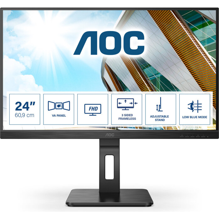 Монитор AOC 24P2QM LCD 23.8"" 16:9 1920x1080(FHD) VA, Black