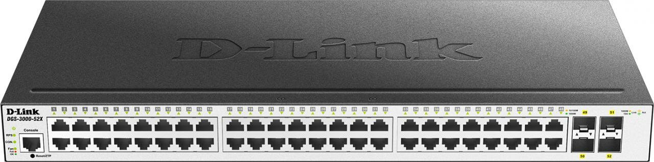 Коммутатор D-Link DGS-3000 DGS-3000-52X DGS-3000-52X/B1A/Управляемый Layer 2