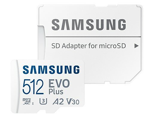 Карта памяти 512Gb MicroSD Samsung EVO Plus + SD адаптер (MB-MC512KA/KR)