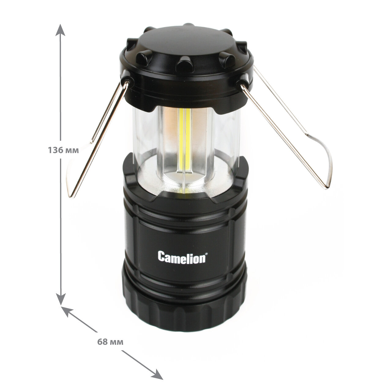 Camelion LED5632 (фонарь для кемпинга 3XR03, черный, 3X COB LED, пласт. кор.) (Цена за: 3 шт.)