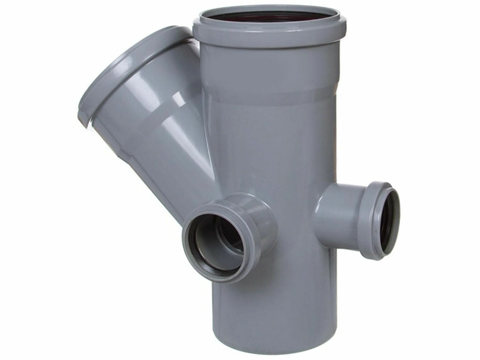 фото Крестовина канализационная 110 мм 110/45/50/90 2 плоскости правая-тыльная