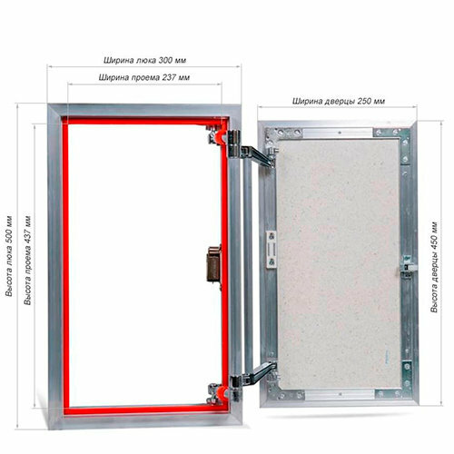 Ревизионный люк Евроформат АТР универсальный под плитку ПРАКТИКА