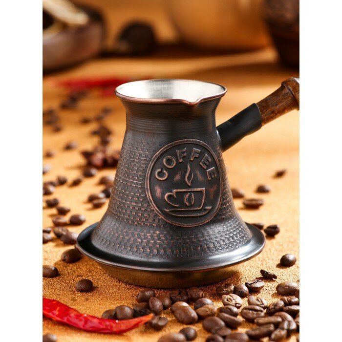TAS-PROM Турка для кофе "Армянская джезва", для индукционных плит, медная, 220 мл - фотография № 3