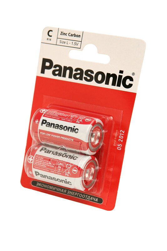 Panasonic Батарейка Panasonic Zinc Carbon R14RZ/2BP, 2шт