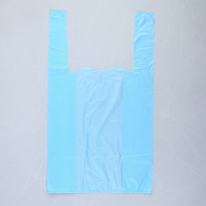 Пакет "Синий", полиэтиленовый, майка, 25 х 45 см, 10 мкм (100 шт)