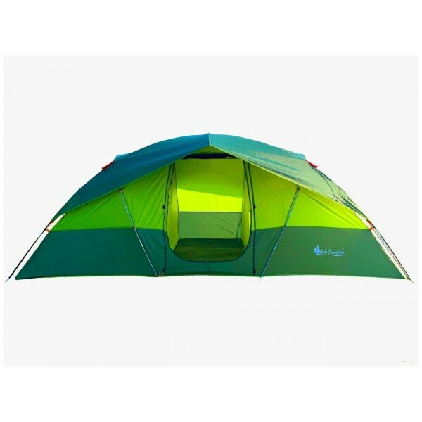 Туристическая 4-местная палатка шатер для кемпинга Terbo Mir 1-100, 2 комнаты, зеленая