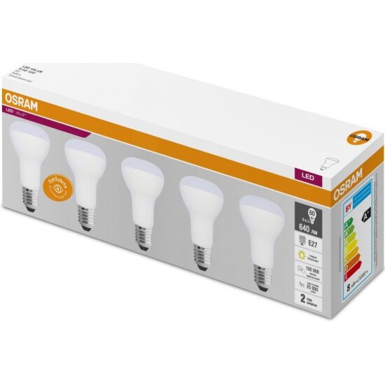 Светодиодная лампа LEDVANCE-OSRAM LV R63 60 8SW/830 230V E27 OSRAM (упаковка 5 шт)