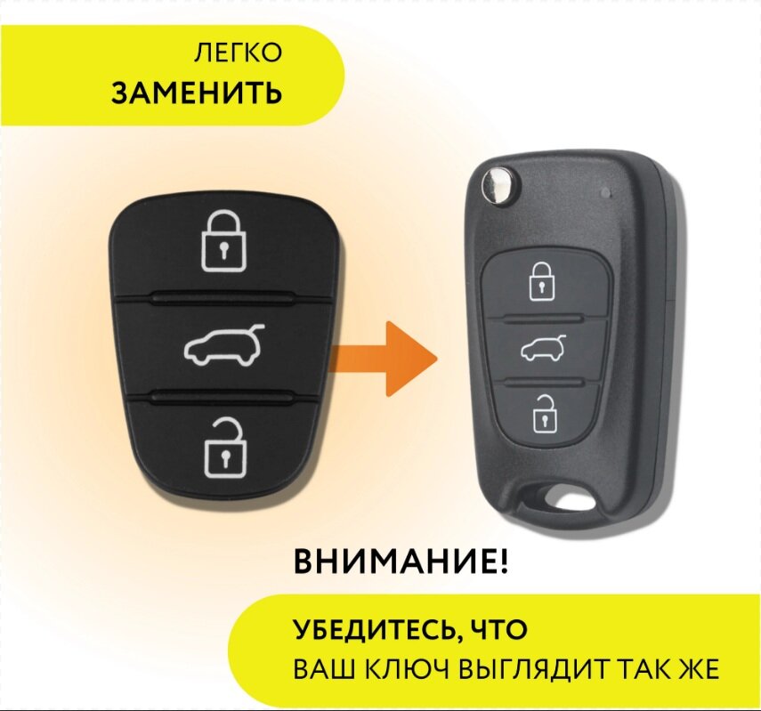 Кнопки на атный ключ Киа/ Хендай резинки для Kia/Hyundai