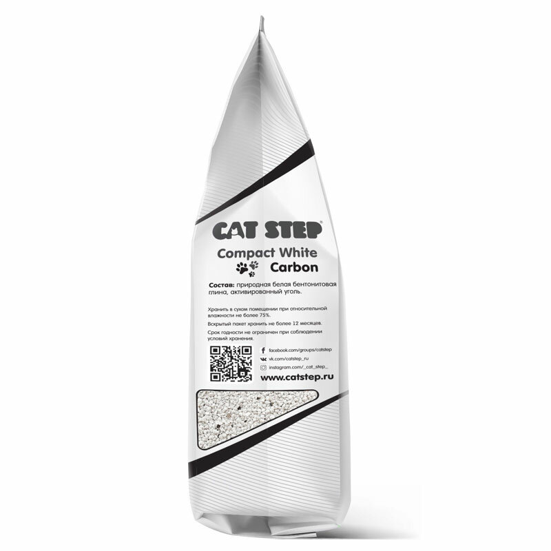 Наполнитель комкующийся минеральный CAT STEP Compact White Carbon, 5 л - фотография № 5