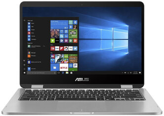 Ноутбук ASUS VivoBook Flip TP401MA CDC N4020 4Gb SSD 128Gb UHD Graphics 600 14 FHD IPS TS 39Вт*ч Win10 Светло-серый TP401MA-EC418T 90NB0IV1-M11140