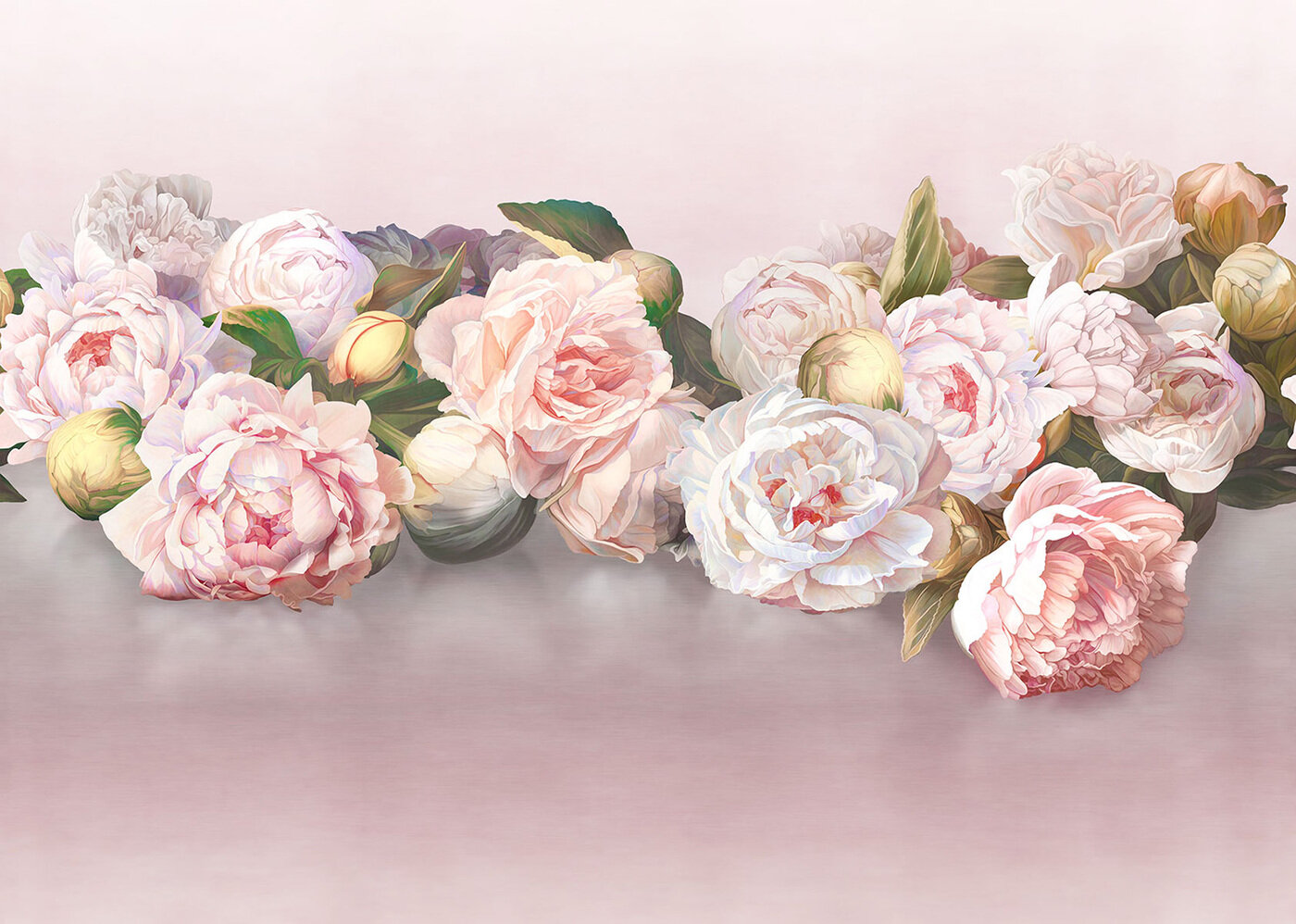 Декоративное панно Венок из розовых пионов