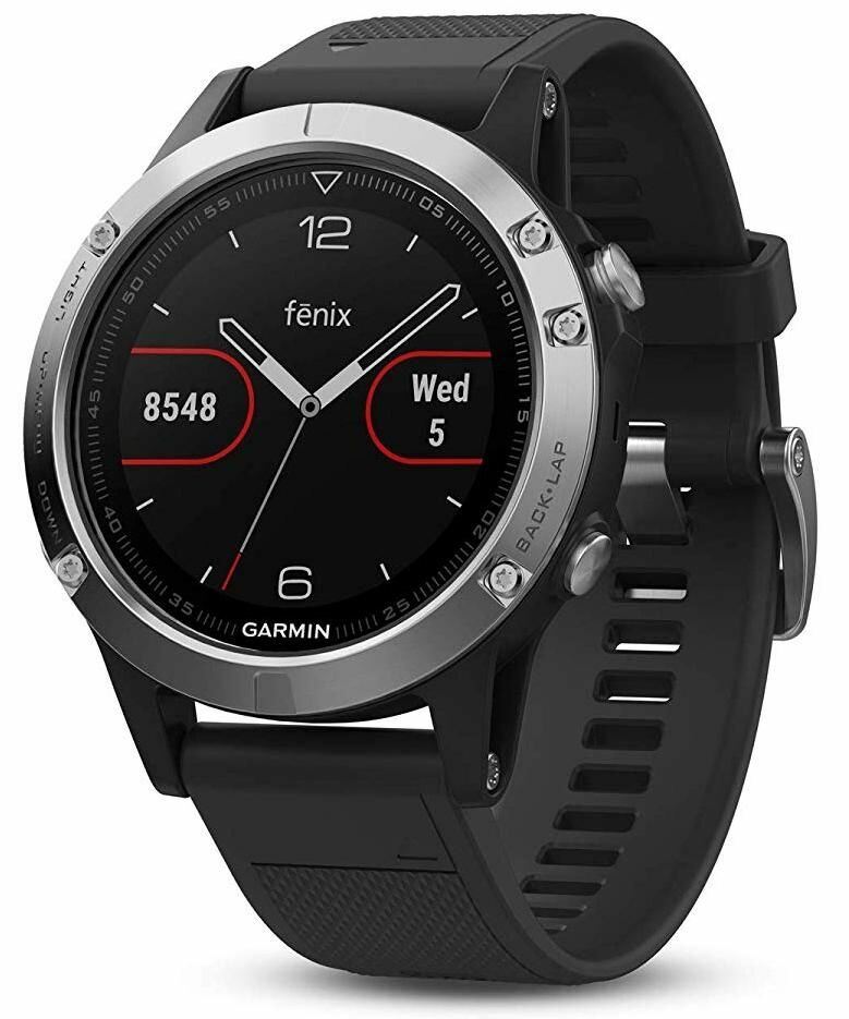 Часы GARMIN Fenix 5 (Black/Silver) (Часы GARMIN Fenix 5, Glass,Black/Silver,GPS Watch,WW (010-01688-03))