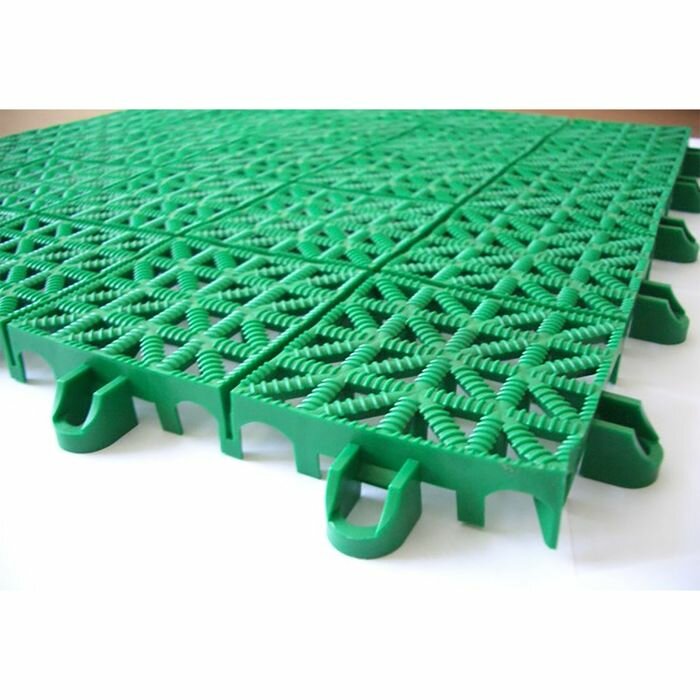 Модульное пластиковое покрытие 33 х 33 х 0,9 см, зеленый (9 шт) - фотография № 2